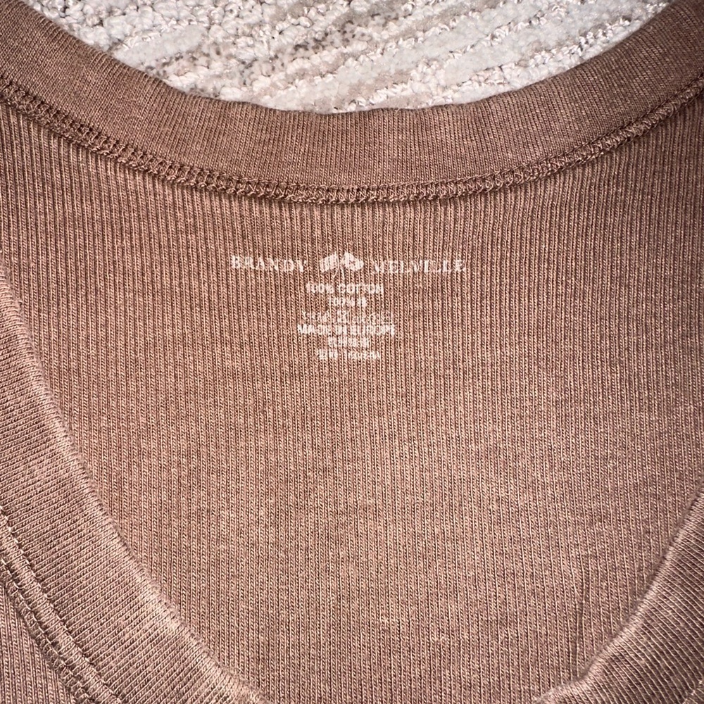 Brown Ribbed Tank Top Brandy Melville - Picture 4 of 5